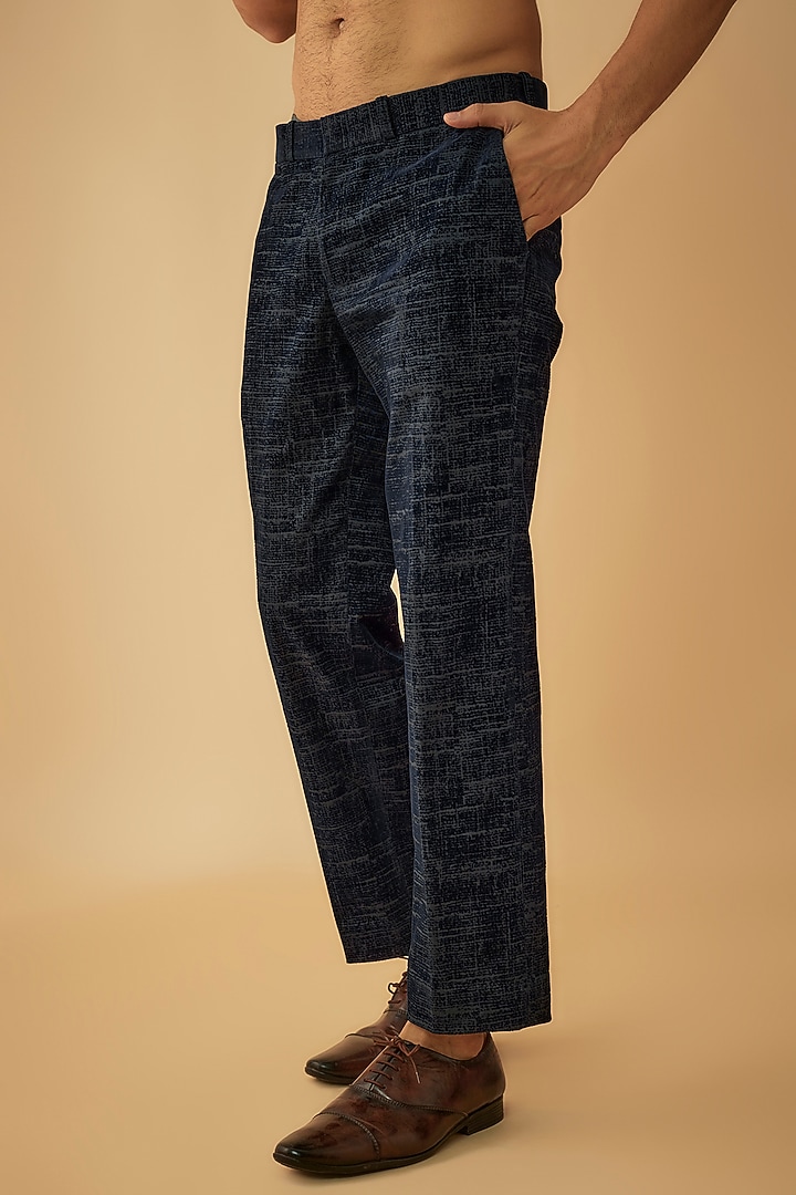 Blue Jacquard Tuxedo Set by Prima Czar at Pernia's Pop Up Shop