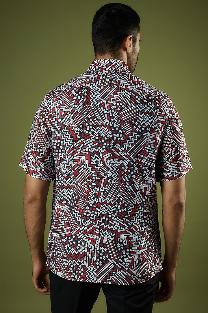 Maroon Artificial Silk Printed Party Wear Shirt by Prima Czar at Pernia's Pop Up Shop