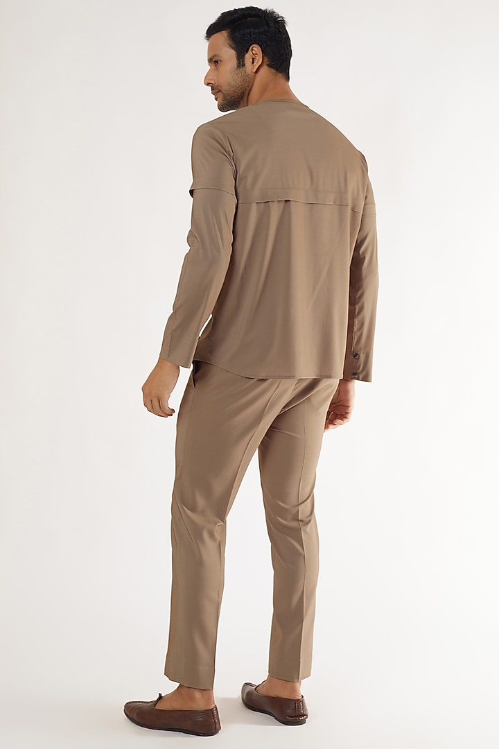 Brown Poly Viscose Co-Ord Set by Prima Czar at Pernia's Pop Up Shop