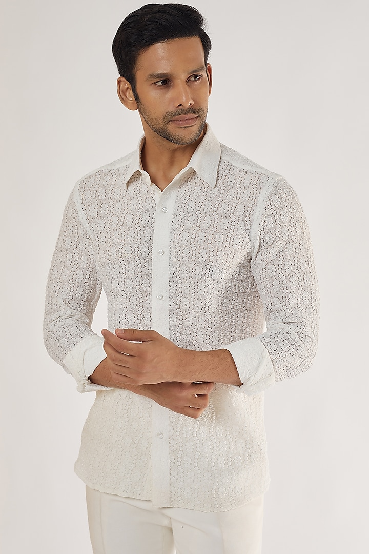White Net Shirt by Prima Czar