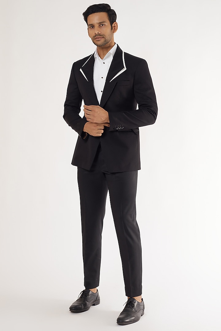 Black Wool Blazer by Prima Czar at Pernia's Pop Up Shop