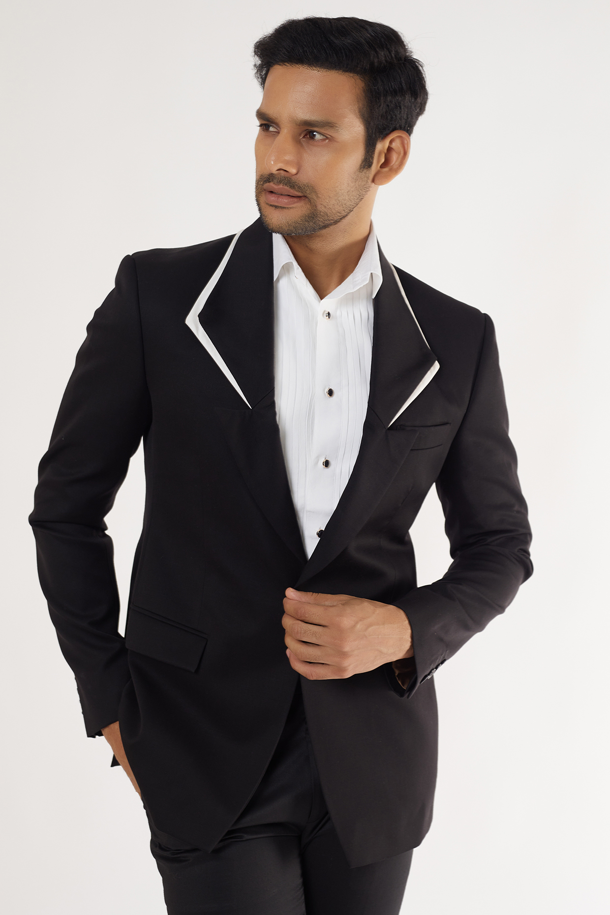 Black Wool Blazer by Prima Czar