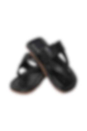 Black Leather Sandals For Boys by Pretty Random Design