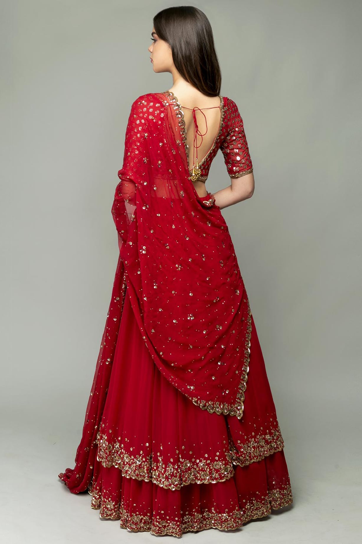 Hot Red Embroidered Wedding Lehenga Set by Prevasu at Pernia's Pop Up ...