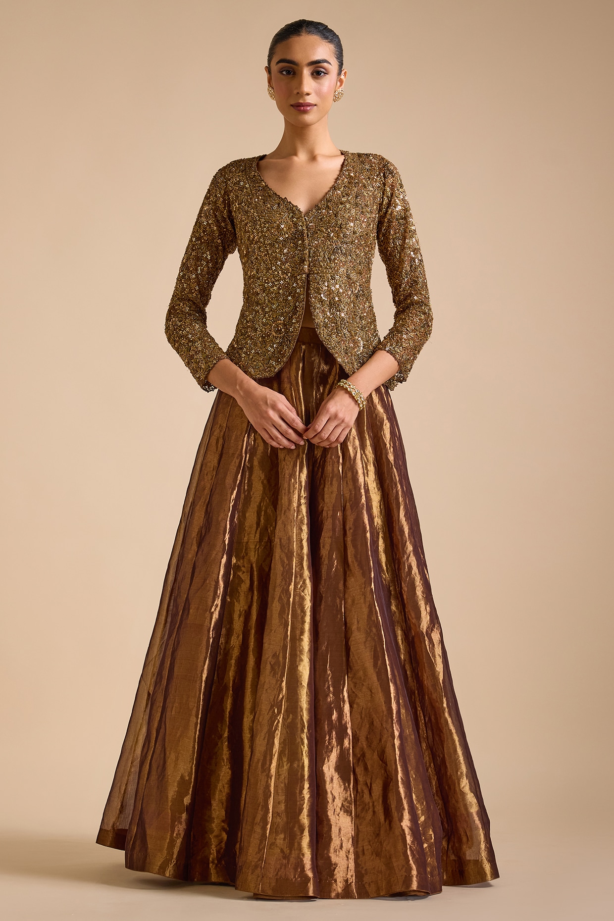 Buy Golden Skirt With Crop Top for Women Online from India s Luxury Designers 2024