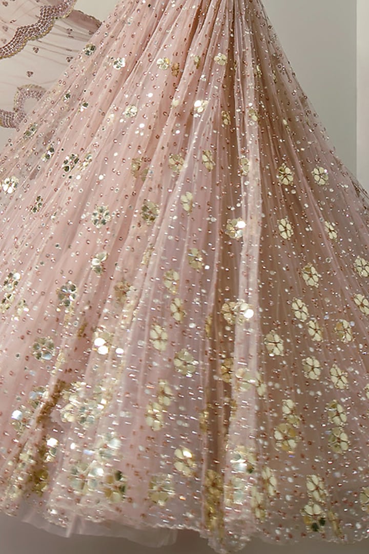 Lavender Embroidered Bridal Lehenga Set by Prevasu at Pernia's Pop Up Shop