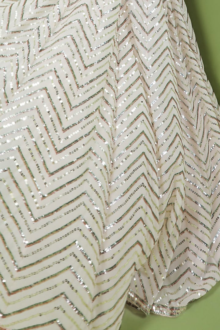 Ivory Embroidered Wedding Lehenga Set by Prevasu at Pernia's Pop Up Shop