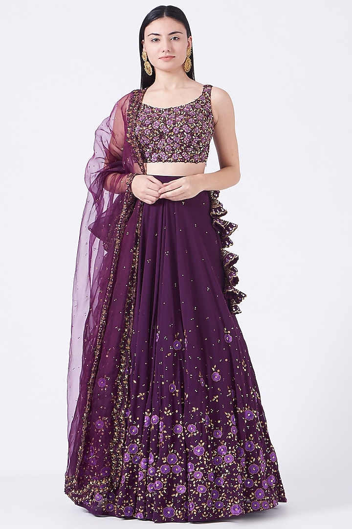 Petunia Embroidered Wedding Lehenga Set by Prevasu at Pernia's Pop Up Shop