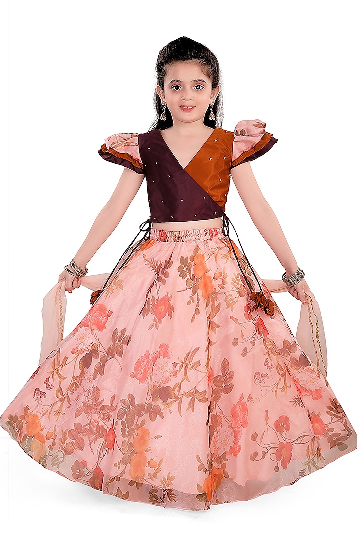 Multi-Colored Cotton Lehenga Set For Girls by Pragya exclusive at Pernia's Pop Up Shop