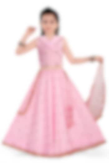 Light Pink Crepe Sequins Work Lehenga Set For Girls by Pragya exclusive at Pernia's Pop Up Shop