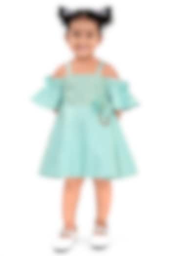 Aqua Sequins Dress For Girls by Pragya exclusive at Pernia's Pop Up Shop