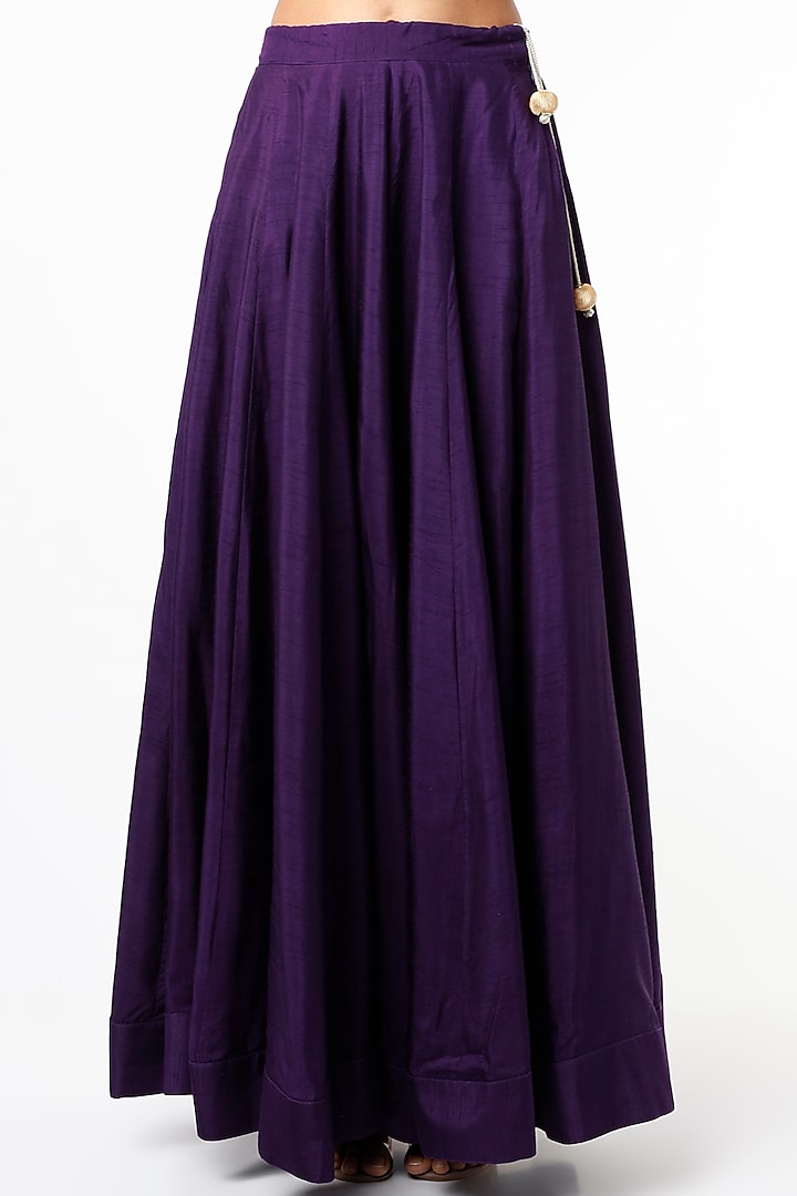 Purple Embroidered Pre-Stitched Wedding Saree Set by Prathyusha Garimella at Pernia's Pop Up Shop