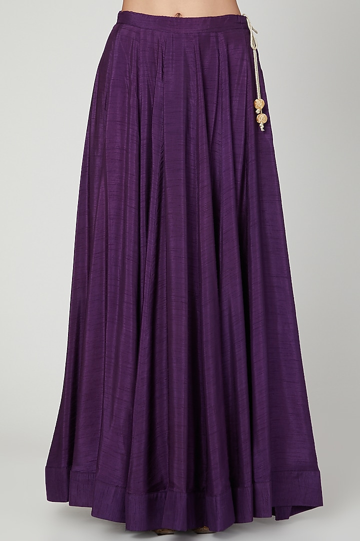 Purple Embroidered Wrap Jacket Wedding Lehenga Set by Prathyusha Garimella at Pernia's Pop Up Shop