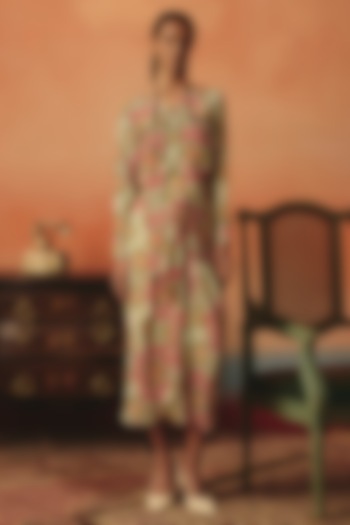 Multi-Colored Pure Crepe Digital Printed Shirt by POOJA RAJGARHIA GUPTA at Pernia's Pop Up Shop