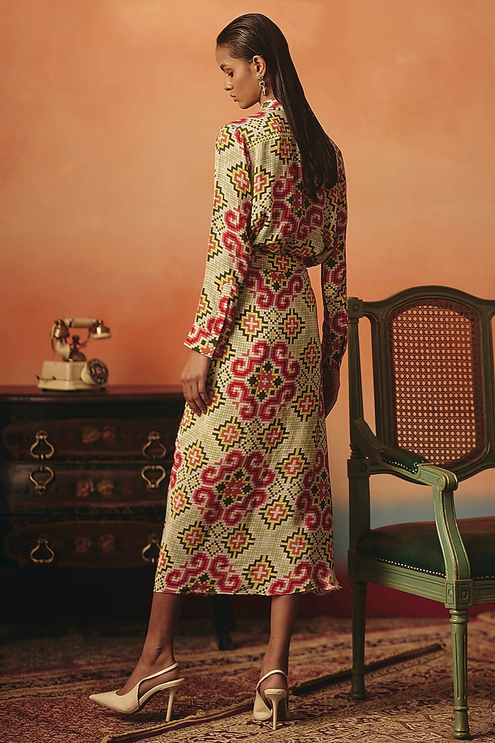 Multi-Colored Pure Crepe Digital Printed Shirt by POOJA RAJGARHIA GUPTA at Pernia's Pop Up Shop
