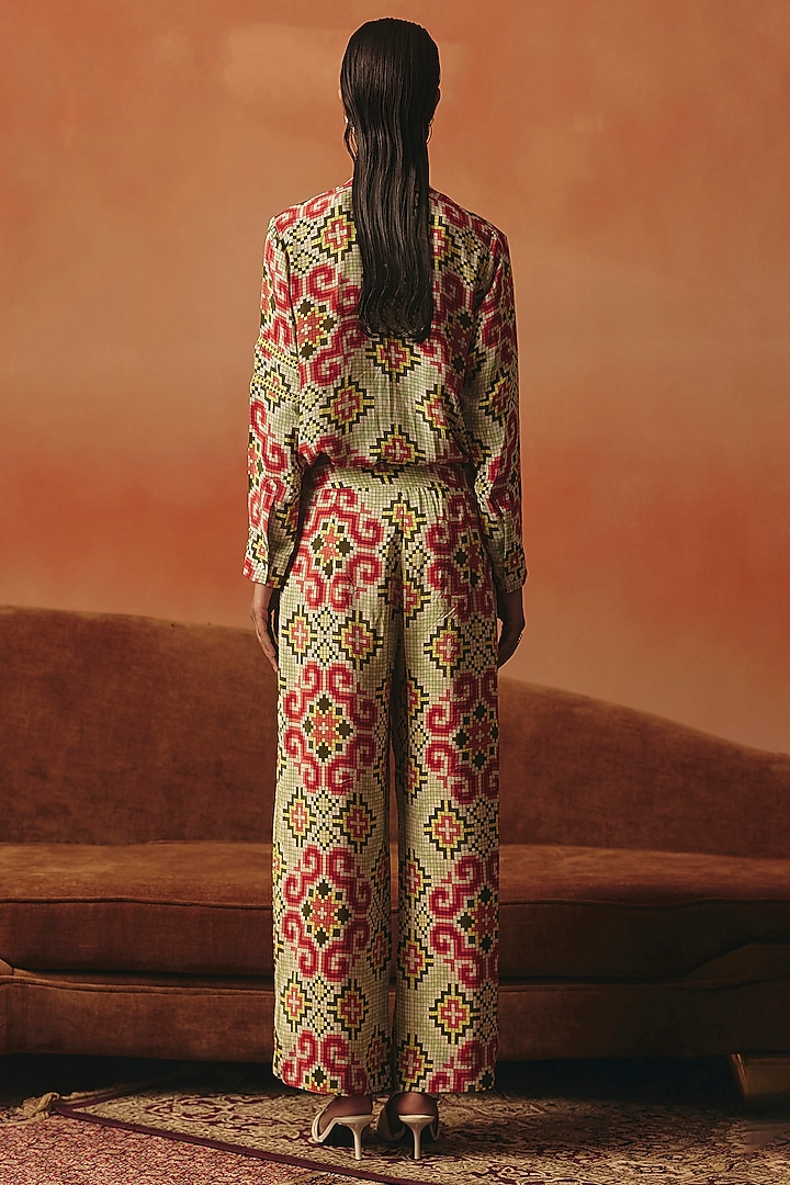 Multi-Colored Pure Crepe Digital Printed Shirt by POOJA RAJGARHIA GUPTA at Pernia's Pop Up Shop