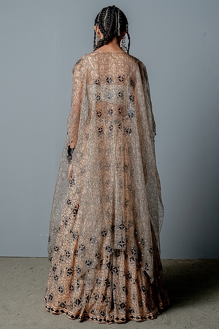 Nude Georgette Hand-Embroidered Wedding Lehenga Set by POOJA RAJGARHIA GUPTA at Pernia's Pop Up Shop