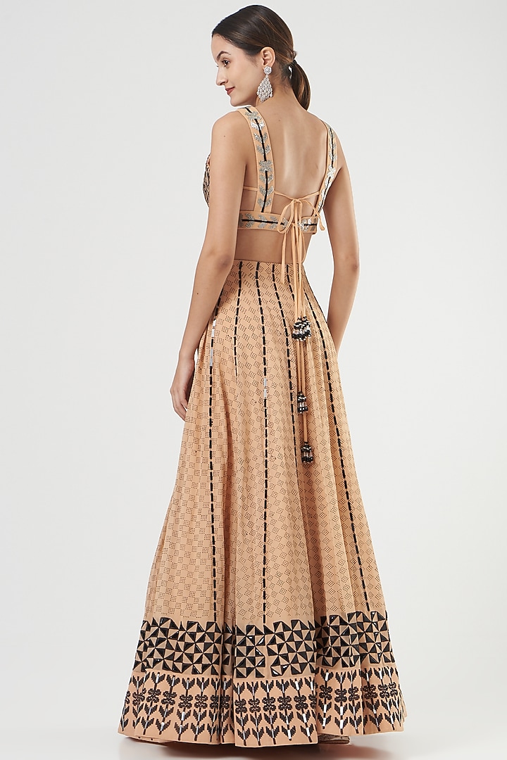 Nude Hand Embroidered Wedding Lehenga Set by POOJA RAJGARHIA GUPTA at Pernia's Pop Up Shop