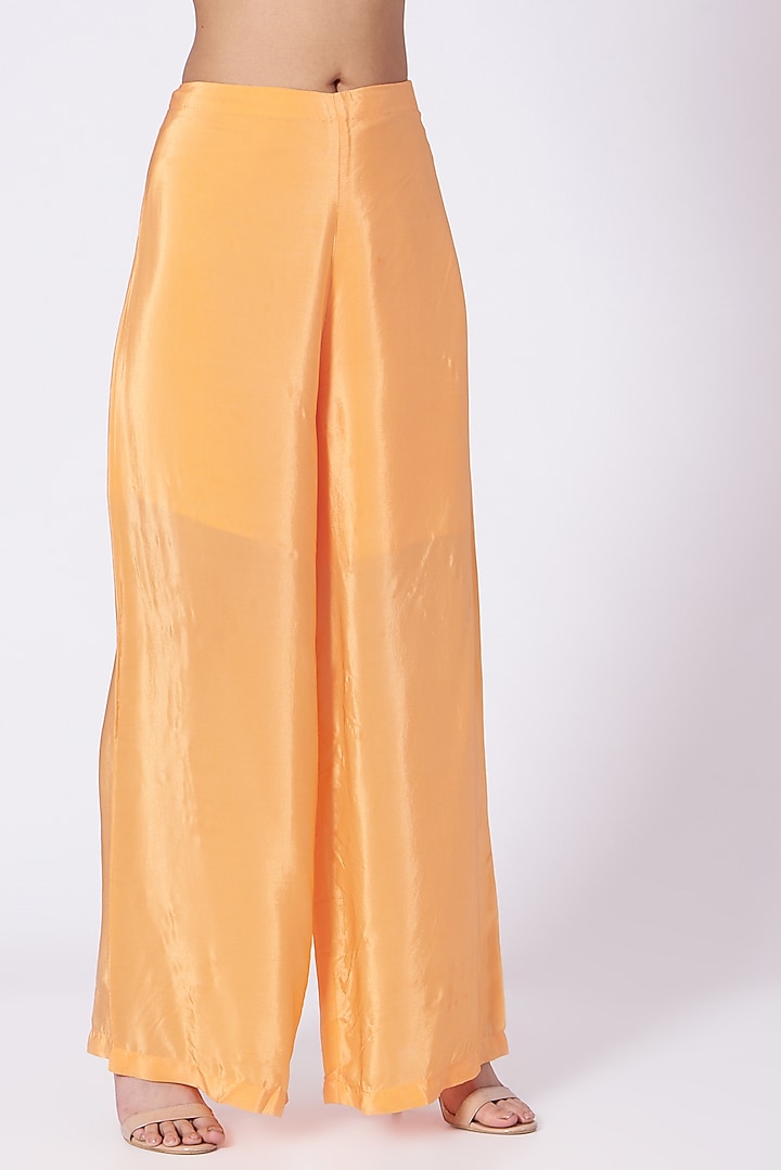 Apricot Orange Hand Embroidered Kaftan Set by POOJA RAJGARHIA GUPTA at Pernia's Pop Up Shop