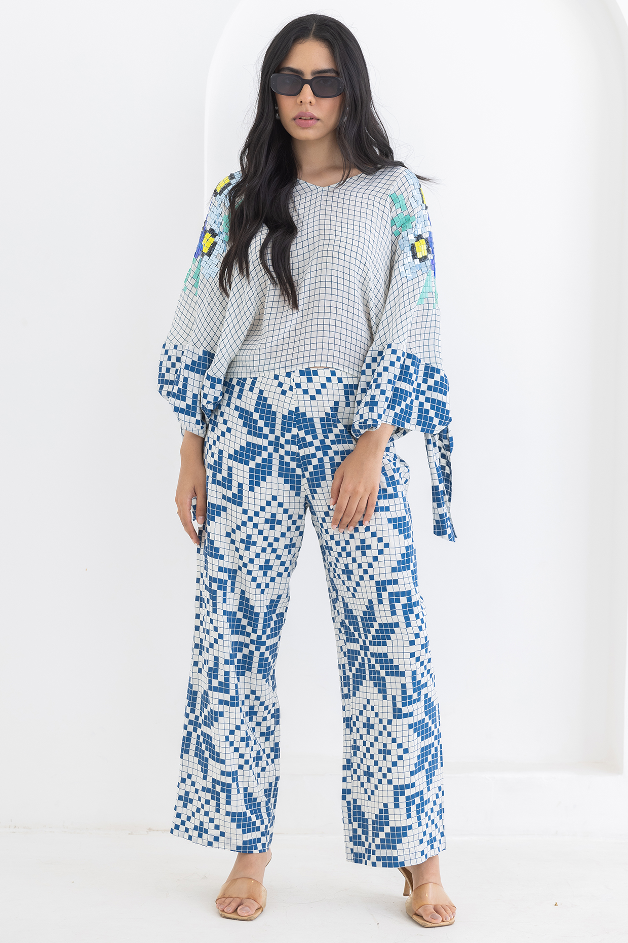 Off-White Crepe Printed Co-Ord Set by POOJA RAJGARHIA GUPTA at Pernia's Pop Up Shop