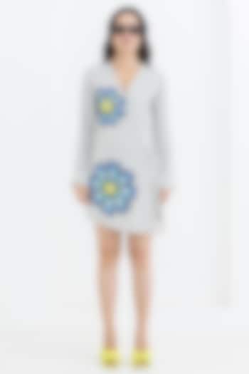 Off-White Crepe Printed & Hand Embroidered Jumpsuit by POOJA RAJGARHIA GUPTA at Pernia's Pop Up Shop