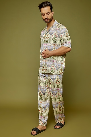 Multi-Colored Modal Floral Printed Shirt by PERTE DEGO