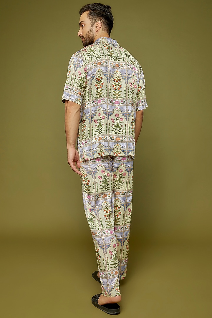 Multi-Colored Modal Floral Printed Party Wear Shirt by PERTE DEGO at Pernia's Pop Up Shop