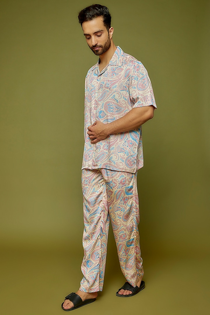 Multi-Colored Modal Paisley Printed Shirt by PERTE DEGO
