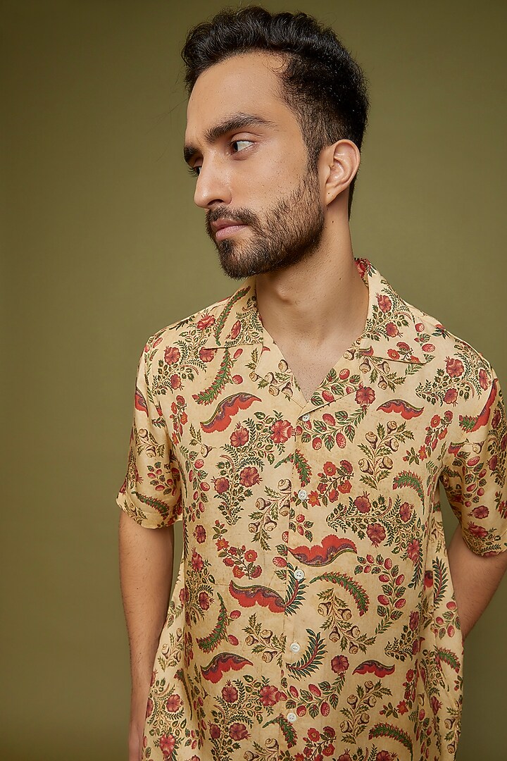 Multi-Colored Modal Printed Party Wear Shirt by PERTE DEGO at Pernia's Pop Up Shop