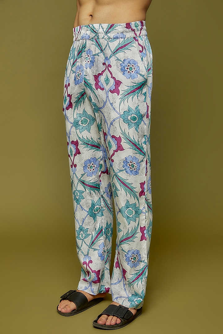 Multi-Colored Modal Printed Lounge Pants by PERTE DEGO at Pernia's Pop Up Shop