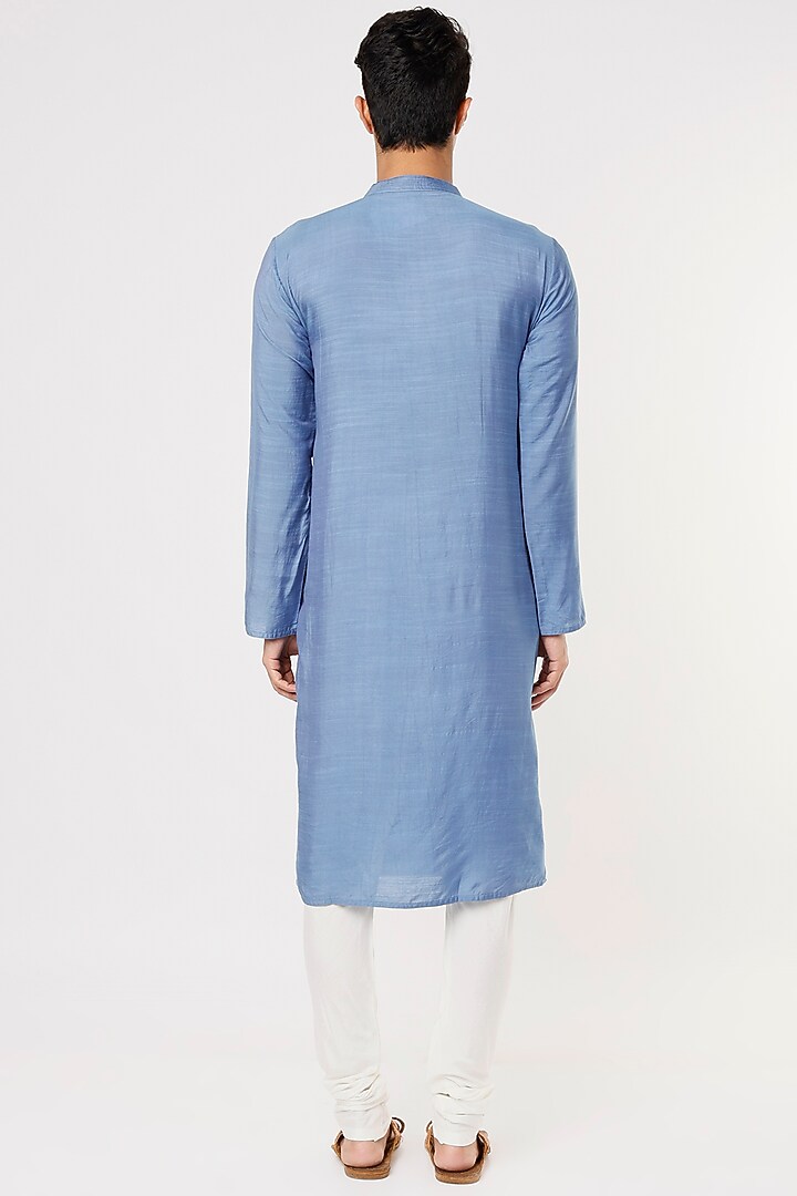 Blue Embroidered Kurta Set by PRIYANKA HARALALKA at Pernia's Pop Up Shop