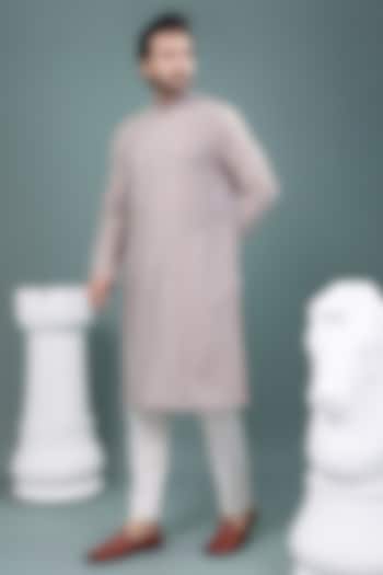 Grey Soft Cotton Kurta Set by PRIYANKA HARALALKA at Pernia's Pop Up Shop