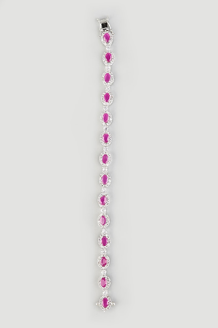 White Finish Tennis Bracelet by Prihan Luxury Jewelry