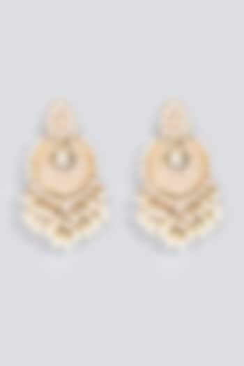 Gold Plated Chandbali Earrings With Pearls by Prihan Luxury Jewelry