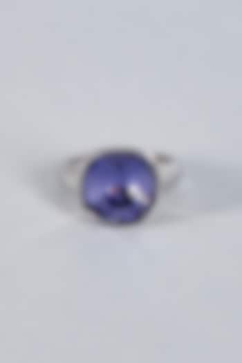 White Finish Purple Swarovski Ring by Prihan Luxury Jewelry at Pernia's Pop Up Shop