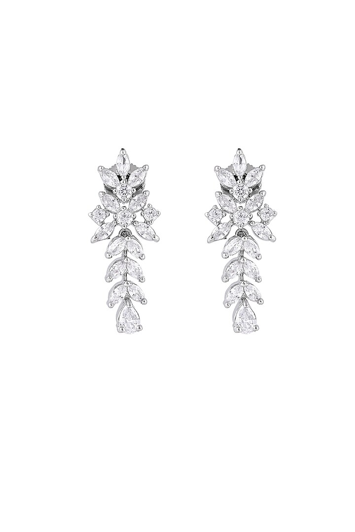 White Finish Cubic Zirconia Stone Necklace Set by Prihan Luxury Jewelry at Pernia's Pop Up Shop
