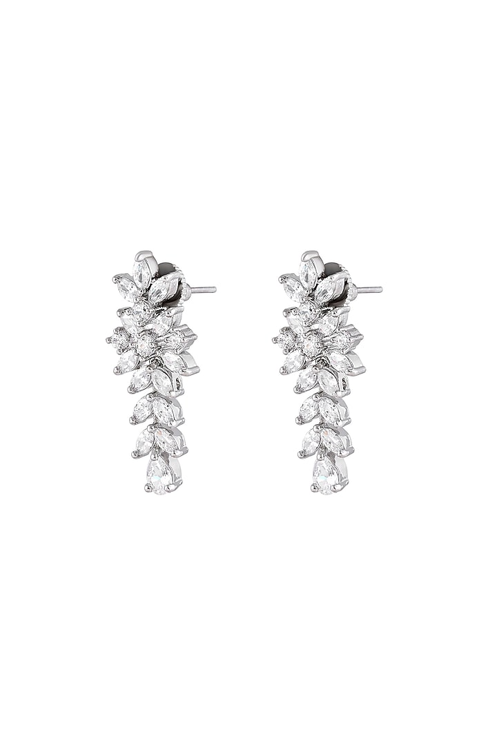 White Finish Cubic Zirconia Stone Necklace Set by Prihan Luxury Jewelry at Pernia's Pop Up Shop
