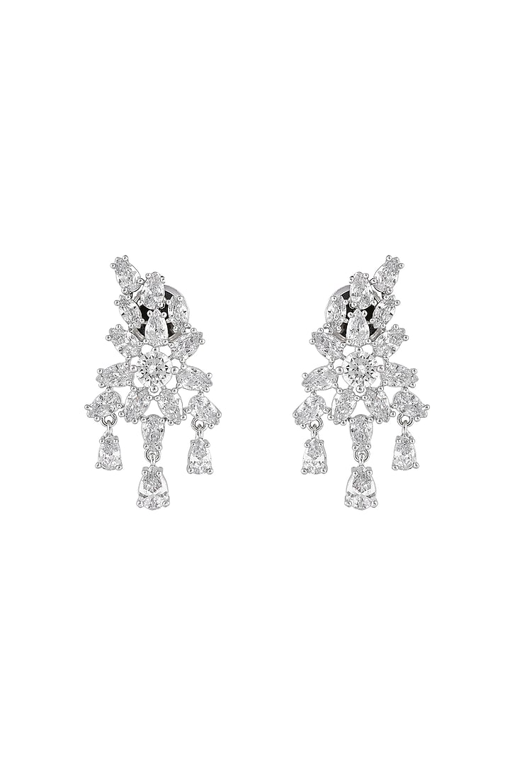 White Finish Cubic Zirconia Stone Necklace Set by Prihan Luxury Jewelry at Pernia's Pop Up Shop