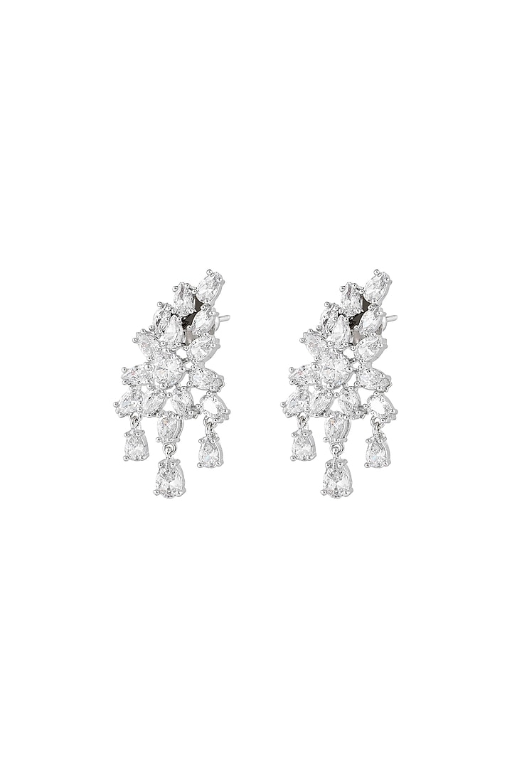 White Finish Cubic Zirconia Stone Necklace Set by Prihan Luxury Jewelry at Pernia's Pop Up Shop