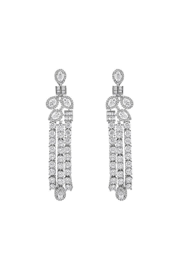 White Finish Cubic Zirconia Stone Layered Necklace Set by Prihan Luxury Jewelry at Pernia's Pop Up Shop