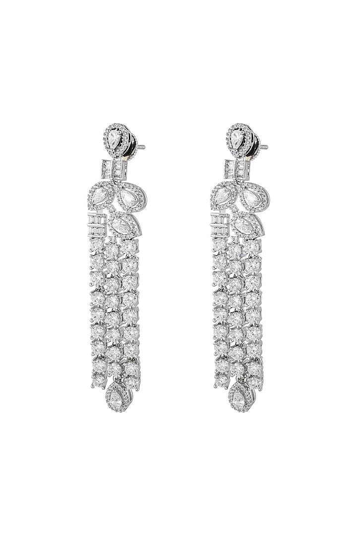 White Finish Cubic Zirconia Stone Layered Necklace Set by Prihan Luxury Jewelry at Pernia's Pop Up Shop