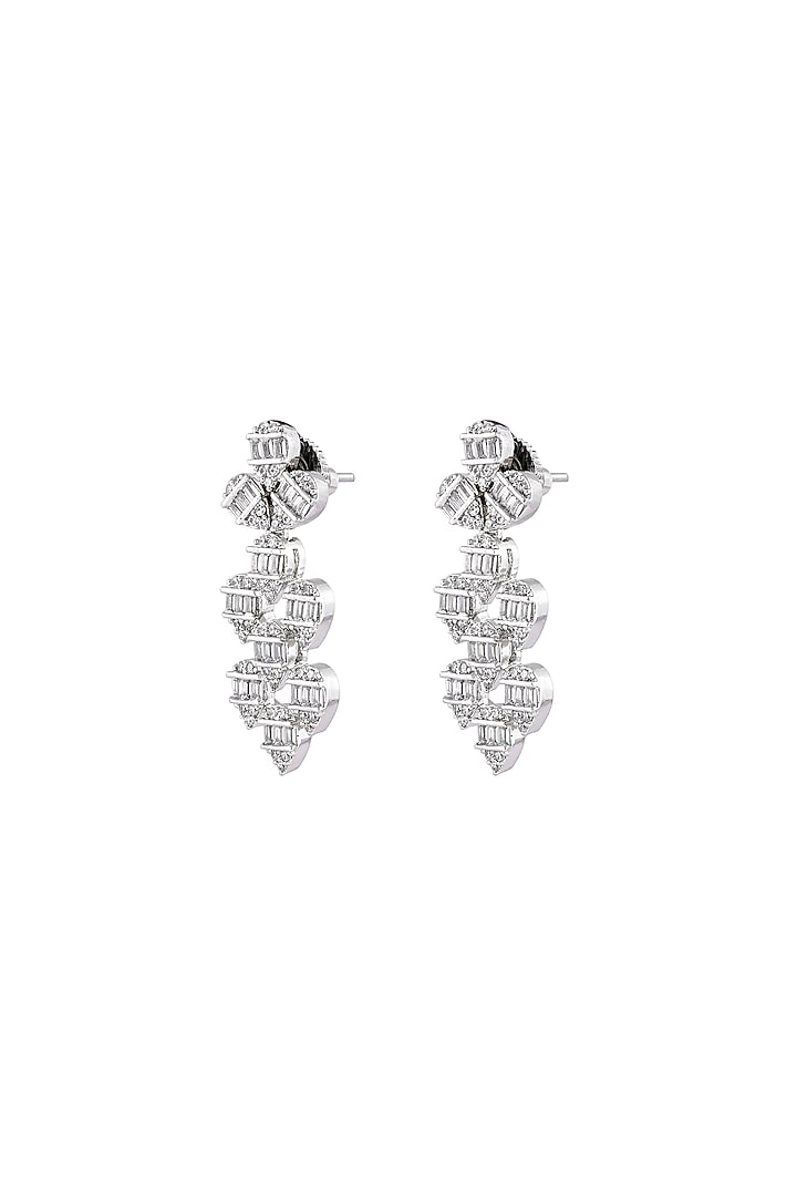 White Finish Cubic Zirconia Stone Necklace Set by Prihan Luxury Jewelry at Pernia's Pop Up Shop