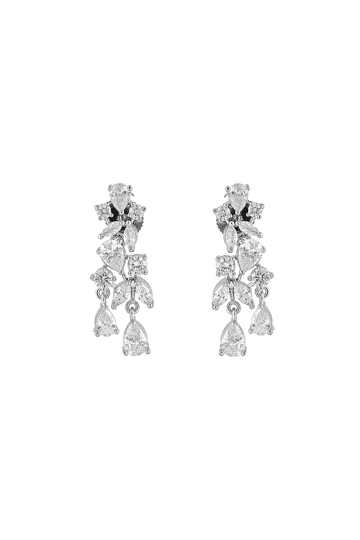 White Finish Cubic Zirconia Stone Necklace Set by Prihan Luxury Jewelry at Pernia's Pop Up Shop