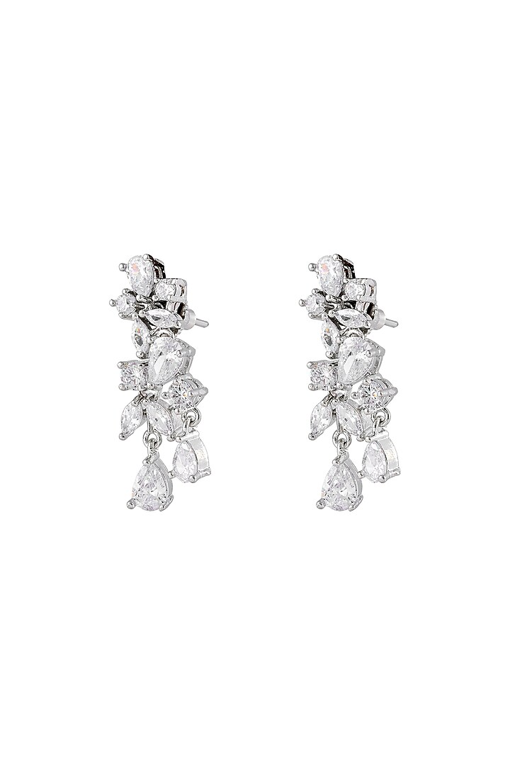 White Finish Cubic Zirconia Stone Necklace Set by Prihan Luxury Jewelry at Pernia's Pop Up Shop