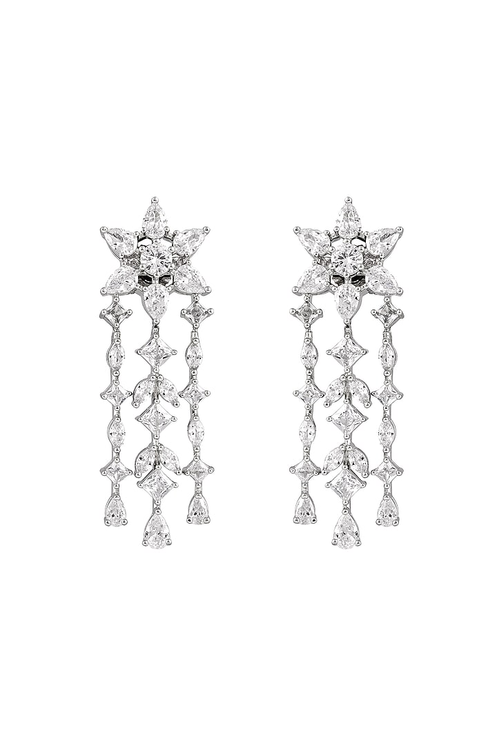 White Finish Cubic Zirconia Necklace Set by Prihan Luxury Jewelry at Pernia's Pop Up Shop
