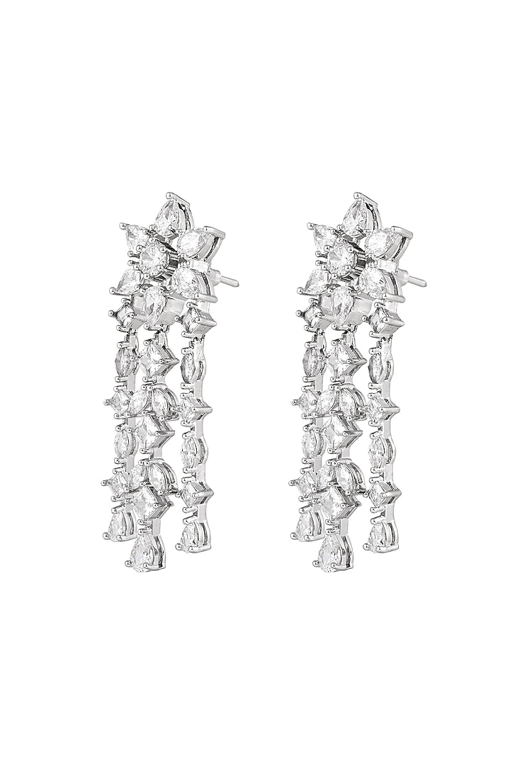 White Finish Cubic Zirconia Necklace Set by Prihan Luxury Jewelry at Pernia's Pop Up Shop