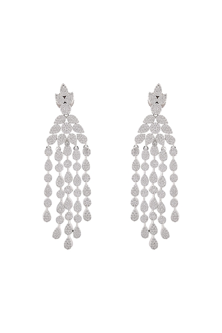 White Finish Cubic Zirconia Necklace Set by Prihan Luxury Jewelry at Pernia's Pop Up Shop