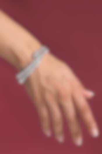White Rhodium Finish Pave-Set Zircon Wrap-Style Bracelet by Prihan Luxury Jewelry at Pernia's Pop Up Shop