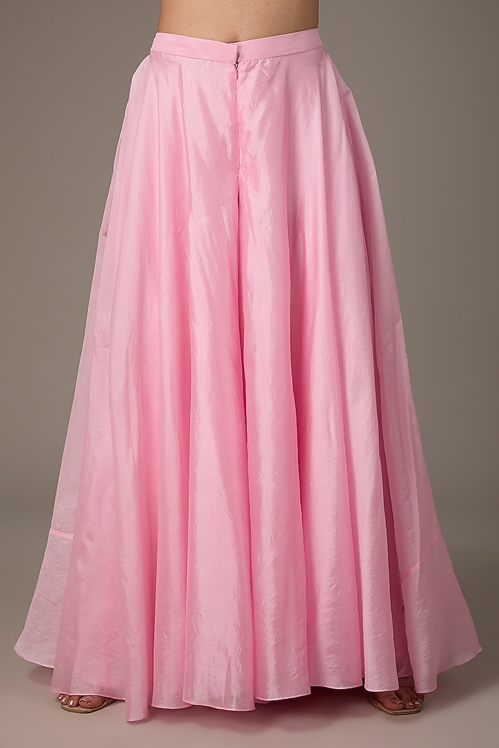 Pink Silk Organza Hand Embroidered Kurta Set by Prisha's at Pernia's Pop Up Shop