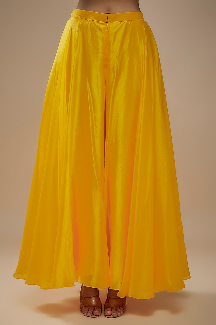 Yellow Silk Dori Embroidered Kurta Set by Prisha's at Pernia's Pop Up Shop